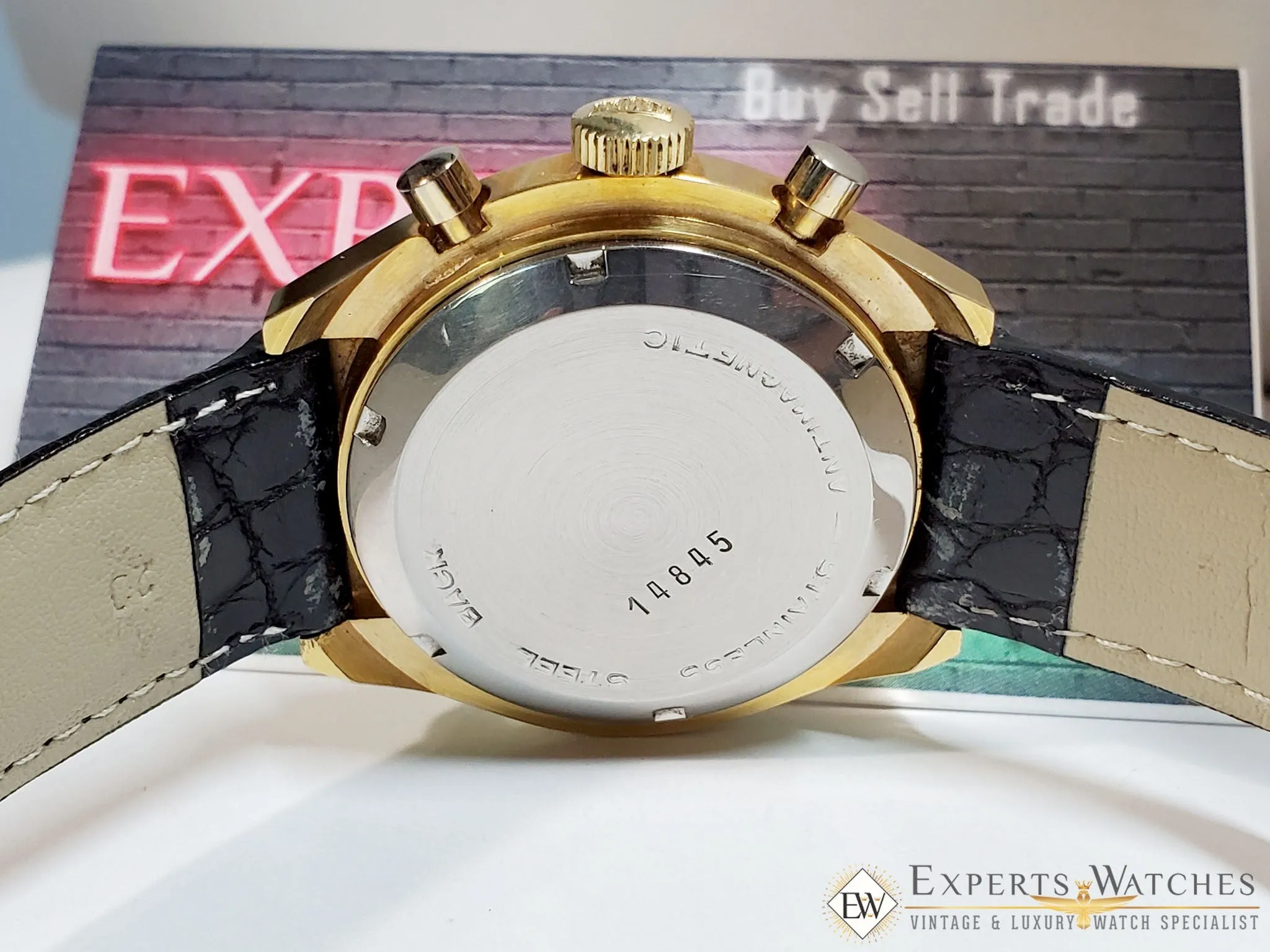 Vintage 1970s Heuer Chronograph Watch Valujoux 7765 1589 1611 1614 13-1 Box