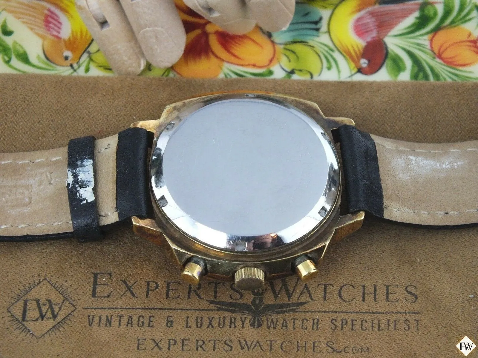 Vintage Elgin 60's Chronograph Valjoux 7736 Watch Panda Cal 330 (73643 814) Box