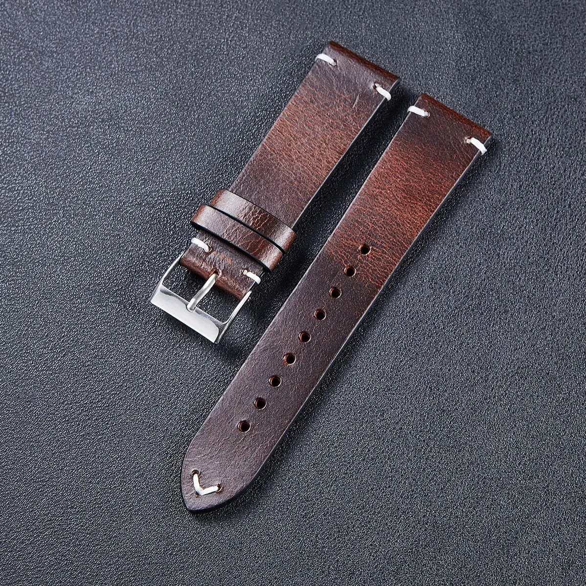 Vintage Oiled Leather Watch Straps Compatible with the Huawei Watch 3