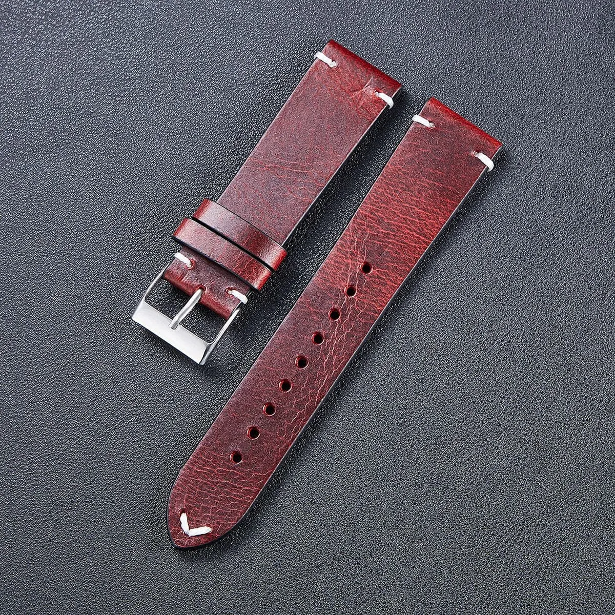 Vintage Oiled Leather Watch Straps Compatible with the Huawei Watch 3