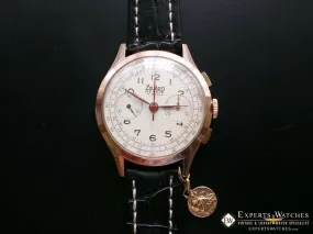Vintage Zedon Geneve Chronograph Landeron 148 Gold Plated Watch Military NOS Tag