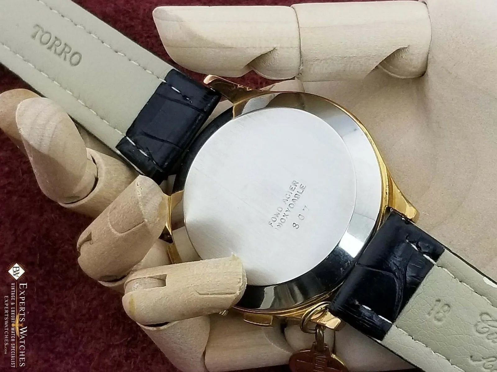Vintage Zedon Geneve Chronograph Landeron 148 Gold Plated Watch Military NOS Tag