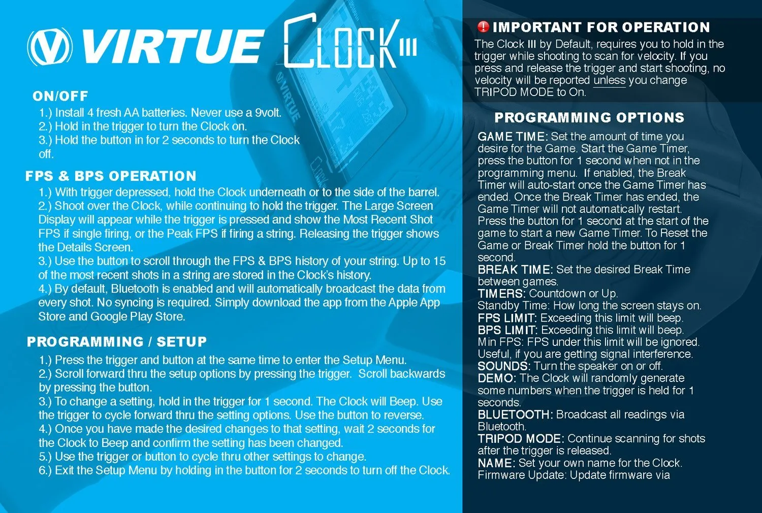 Virtue Clock III Paintball Chronograph - Red