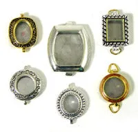 Watch Face Cases w/assorted glass faces, pack of 6