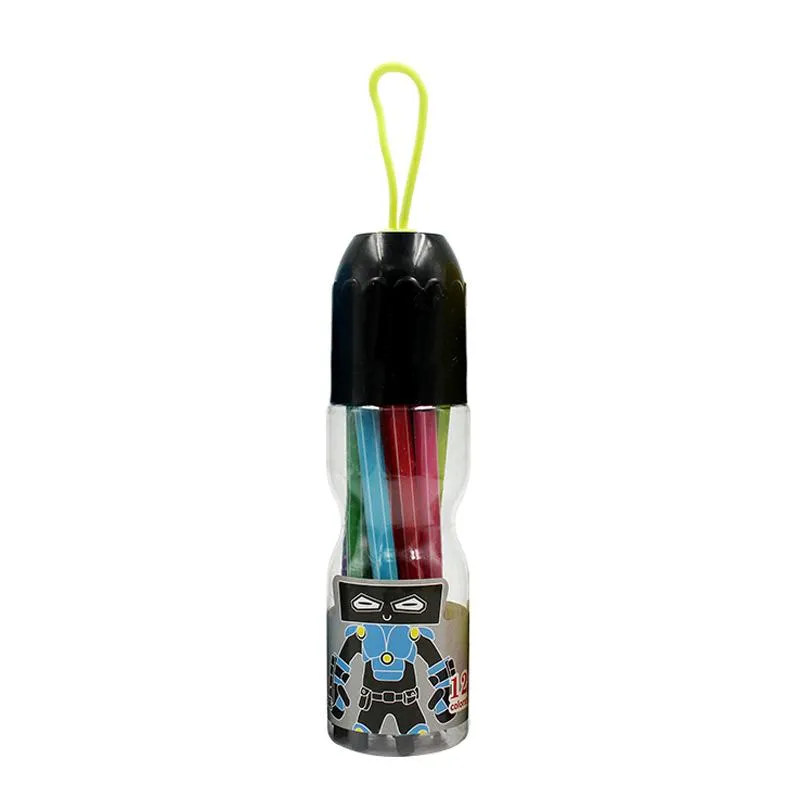 Watercolour Marker Set In Bottle With Cartoon Character Design (12)