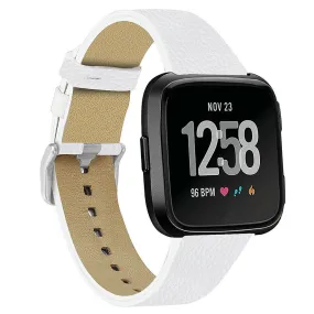 White Leather Strap for Fitbit Versa Lite
