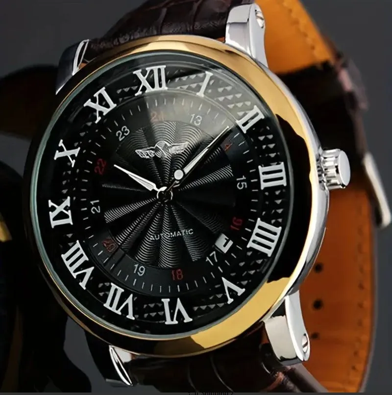 WINNER Hollow Automatic Mechanical Calendar Men's Watch