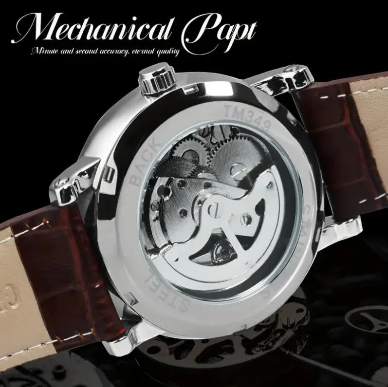 WINNER Hollow Automatic Mechanical Calendar Men's Watch