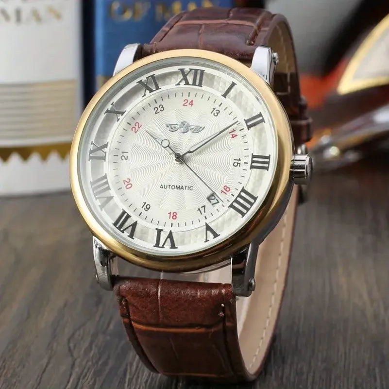 WINNER Hollow Automatic Mechanical Calendar Men's Watch