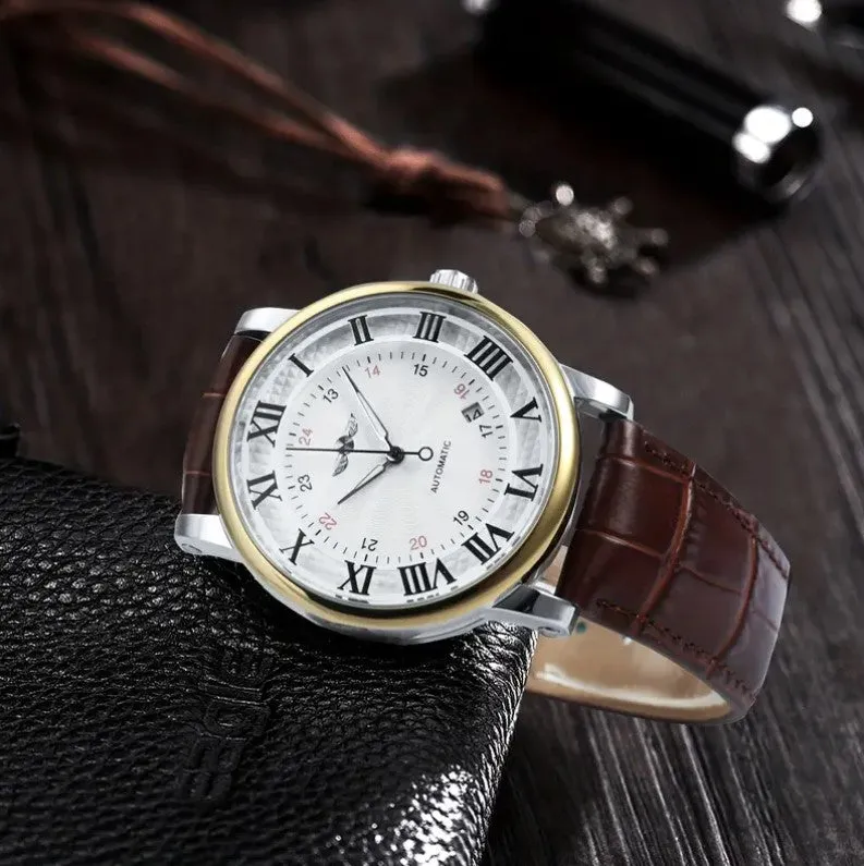 WINNER Hollow Automatic Mechanical Calendar Men's Watch