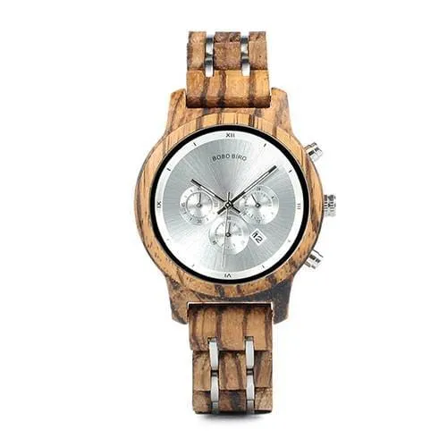 Women's Round Shaped Mechanical Wooden Watch