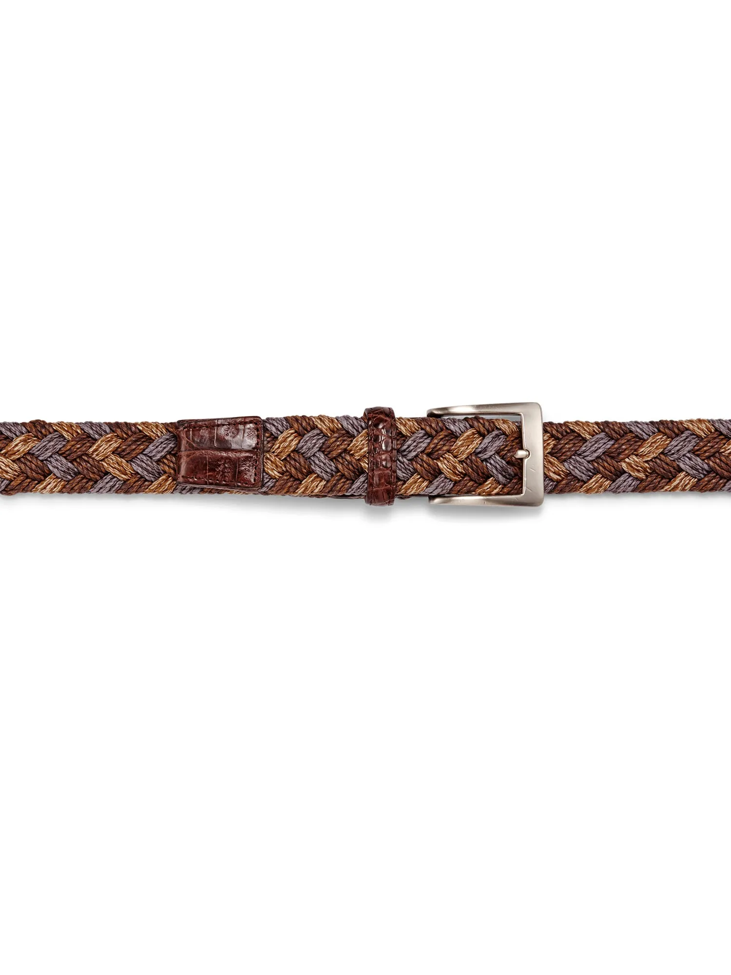 Woven Belt With Croc Tabs