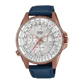 WW0242 Casio Enticer Sweep Second Rose Gold Leather Belt Watch MTP-SW320RL-7AVDF
