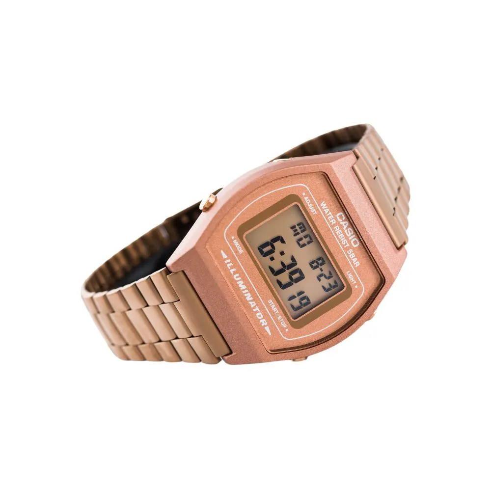 WW1436 Casio Vintage Digital Rose Gold Chain Watch B640WC-5ADF