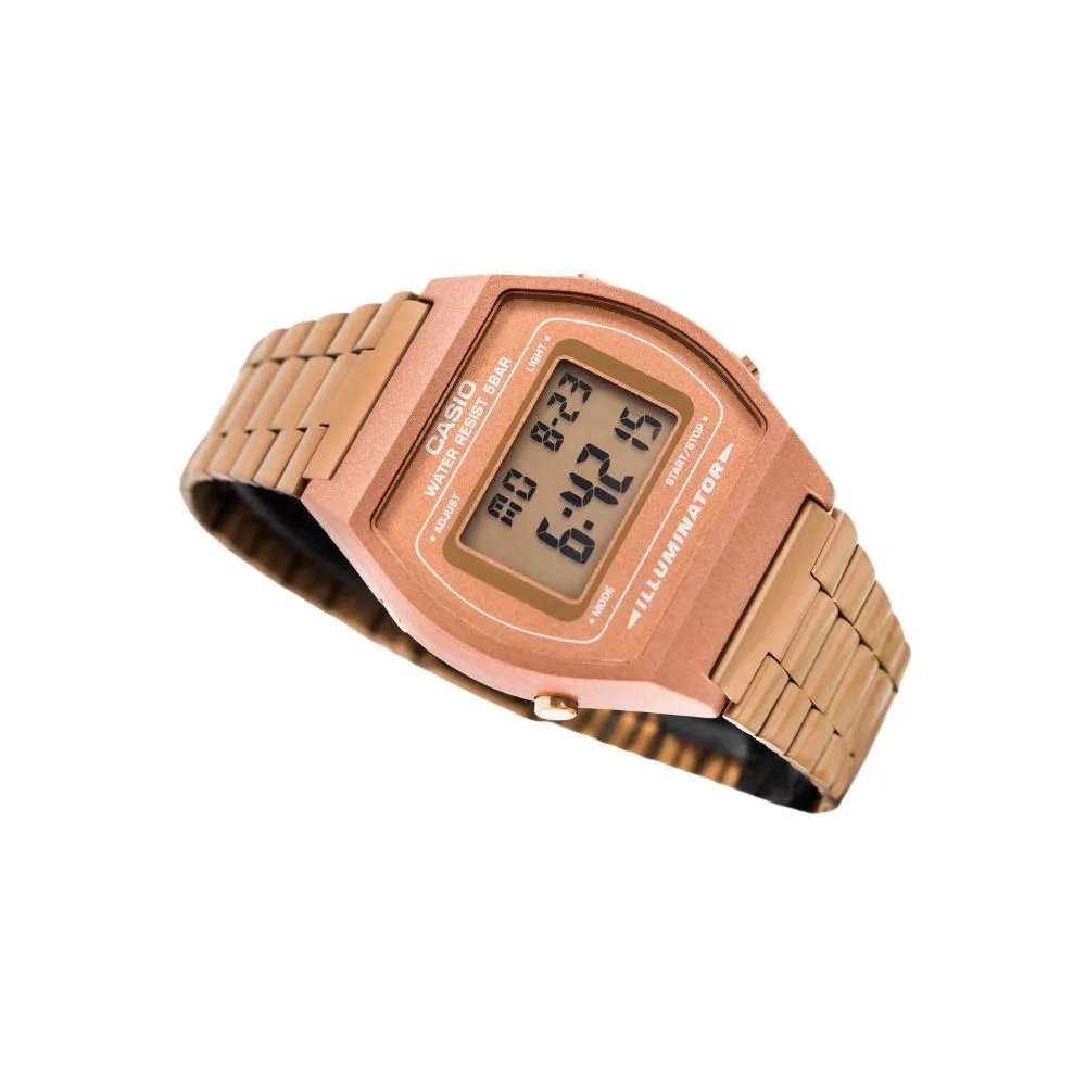 WW1436 Casio Vintage Digital Rose Gold Chain Watch B640WC-5ADF