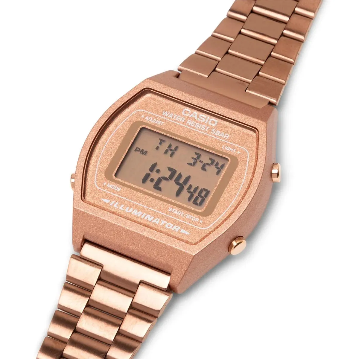 WW1436 Casio Vintage Digital Rose Gold Chain Watch B640WC-5ADF