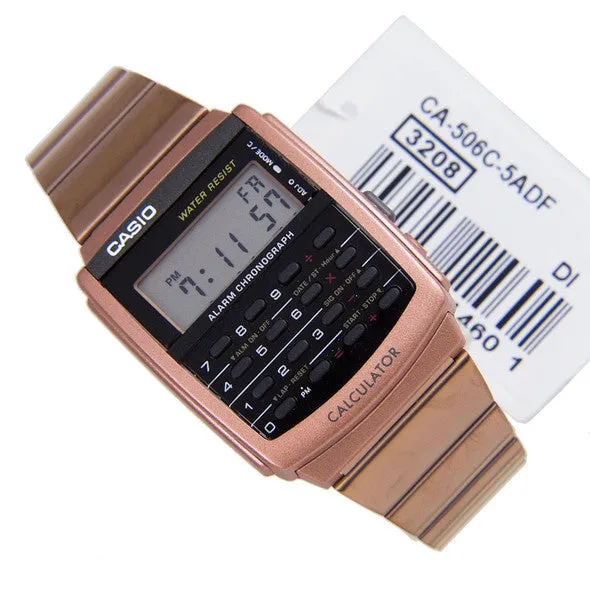 WW1867 Casio Vintage Calculator Rose Gold Chain Watch CA-506C-5ADF