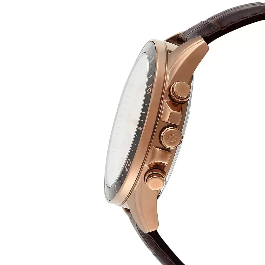 WW2015 Casio Edifice Chronograph Stainless Steel Rose Gold Leather Belt Watch EFR-552GL-7AVUDF